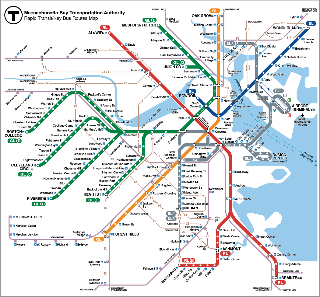 Map of the MBTA System. Map of the MBTA System.